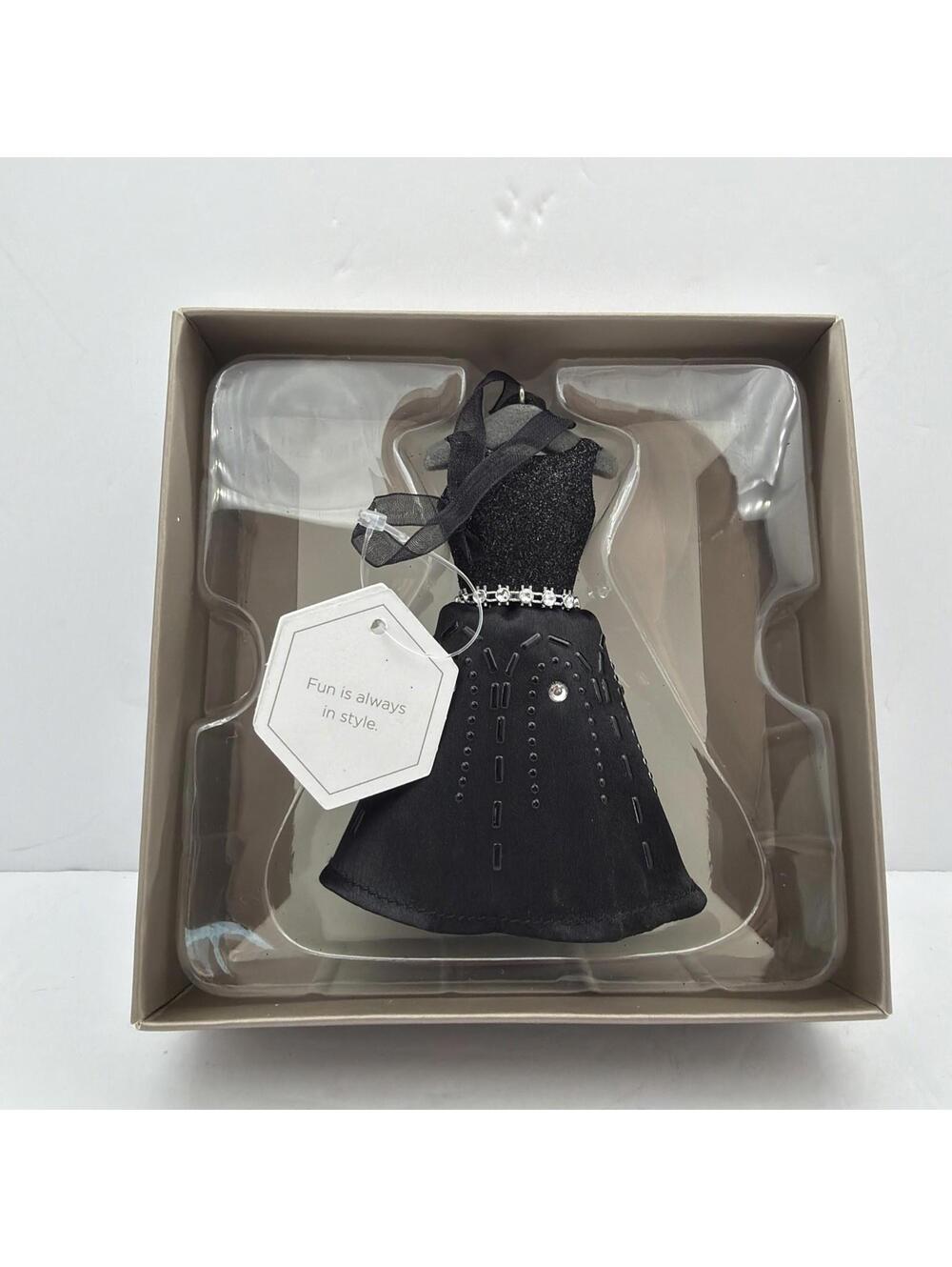 Hallmark Signature Little Black Dress Christmas Ornament Fabric NIB Retired